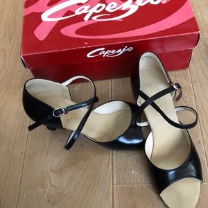 Capezio cross strap ballroom dance shoes